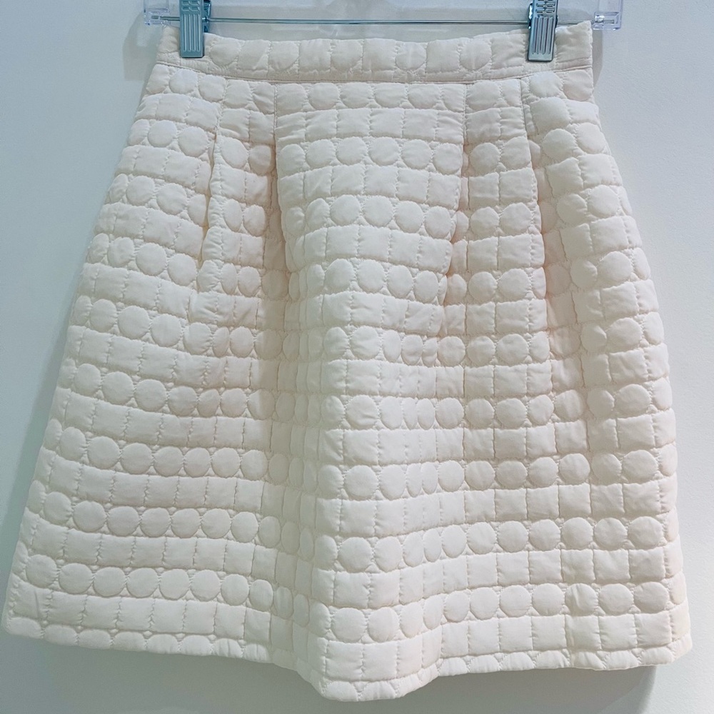 H&M Cream Quilted A-Line Skirt